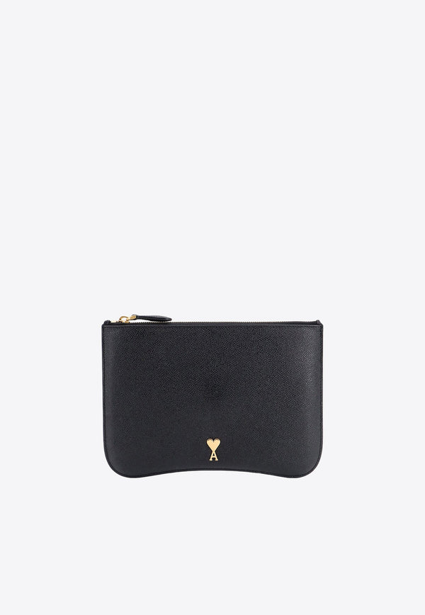 Paris Paris Grained Leather Clutch