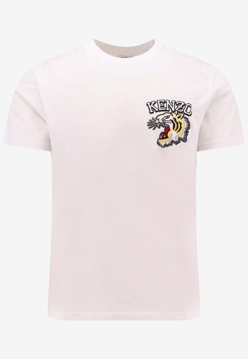 Embroidered Tiger Crewneck T-shirt