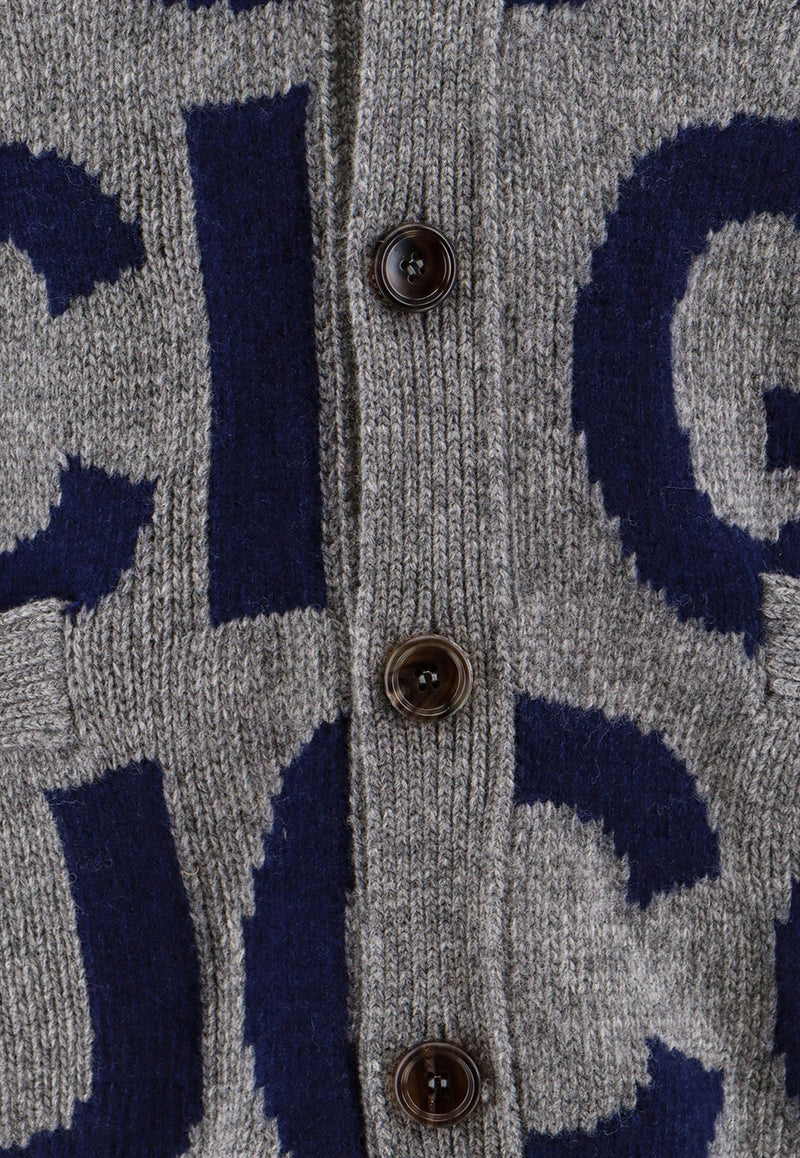 All-Over Intarsia Wool Cardigan