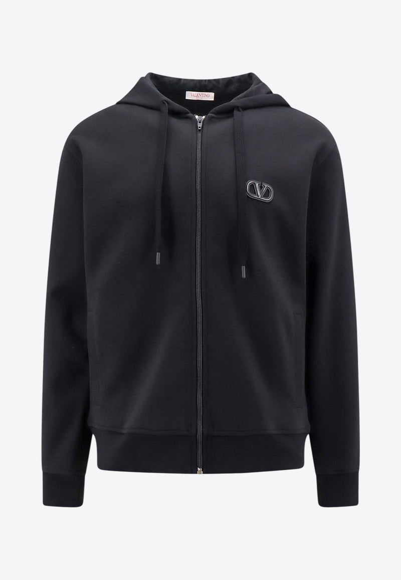 VLogo Signature Patch Zip-Up Hooded Sweatshirt