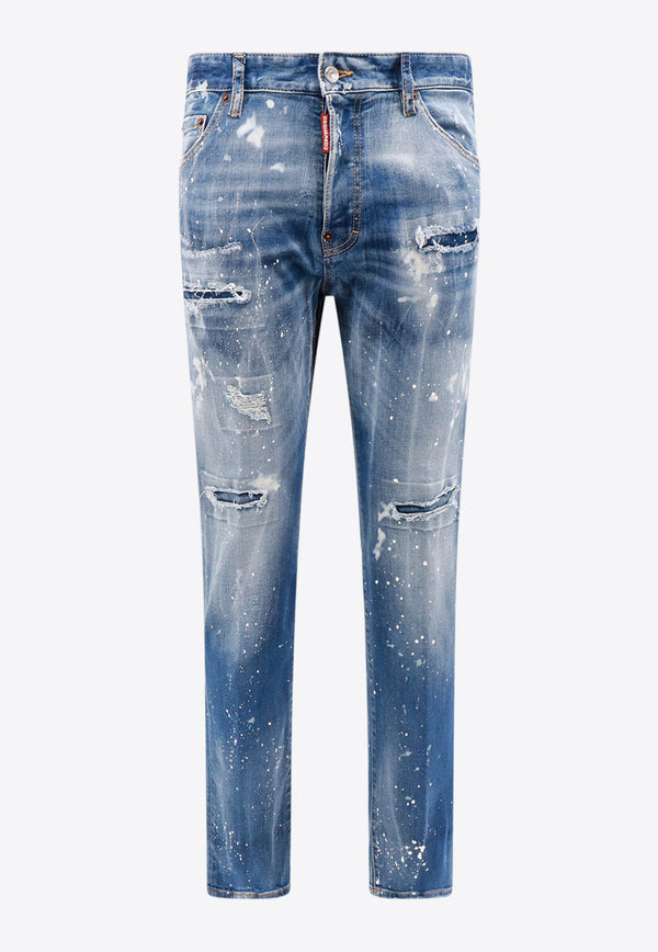 Cool Guy Paint-Splatter Distressed Jeans
