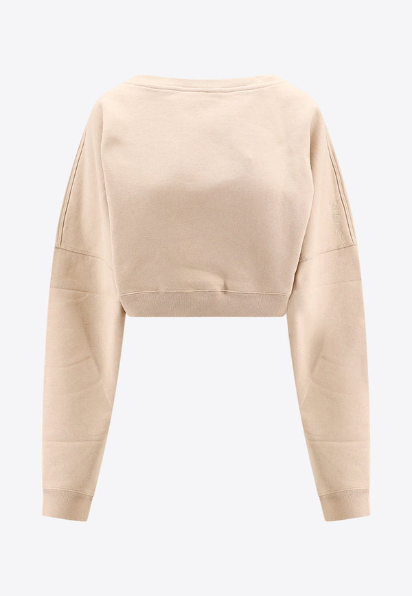 Logo Embroidered Cropped Sweatshirt