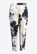 Floral Print Tailored Pants