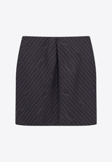 Revisited Pinstriped Mini Wool Skirt