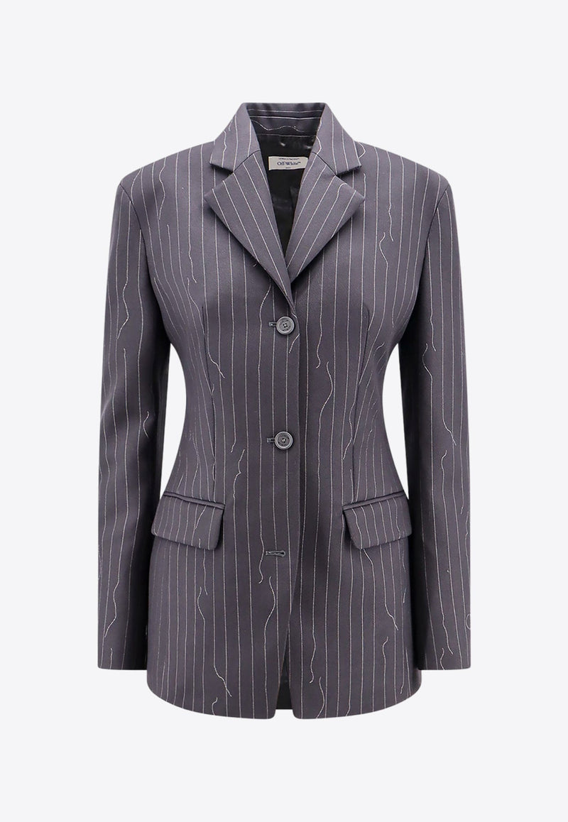 Pinstripe Single-Breasted Blazer