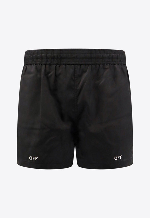 OFF Stamp Swim Trunks