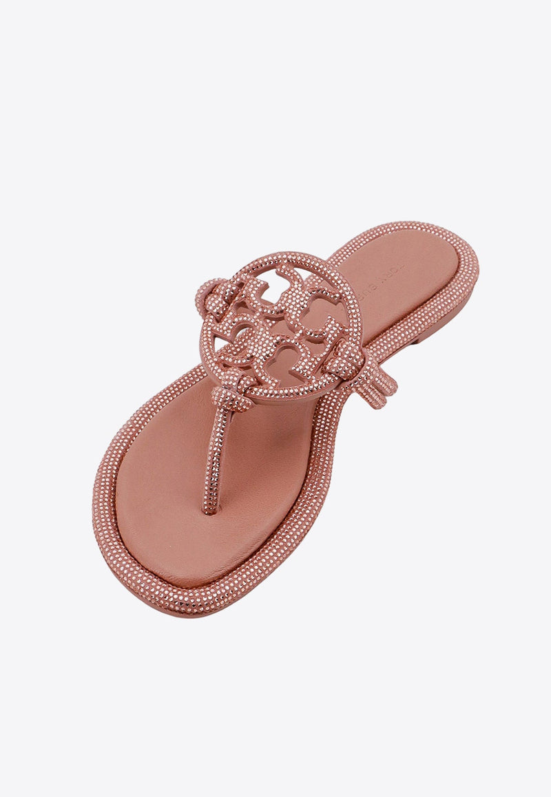 Miller Crystal Embellished Knotted Thong Sandals