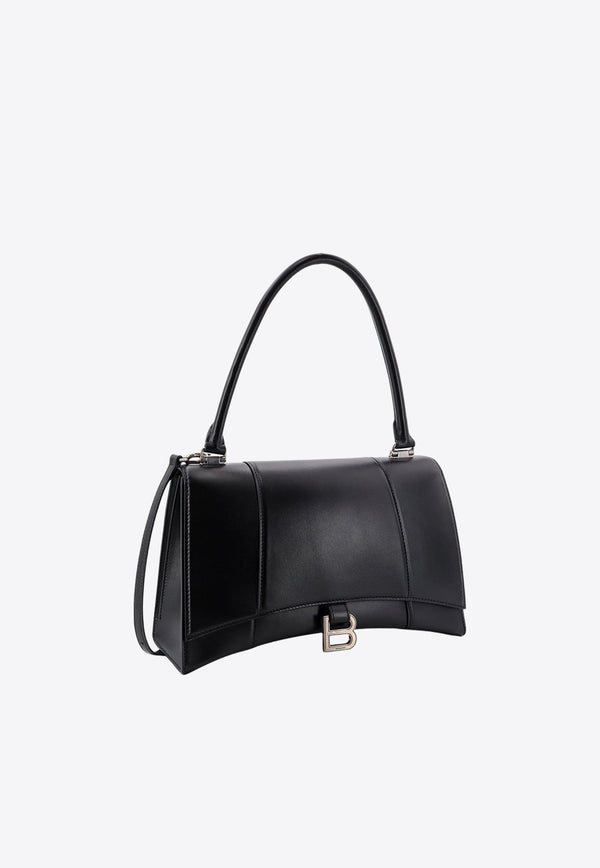 Medium Hourglass Leather Top Handle Bag