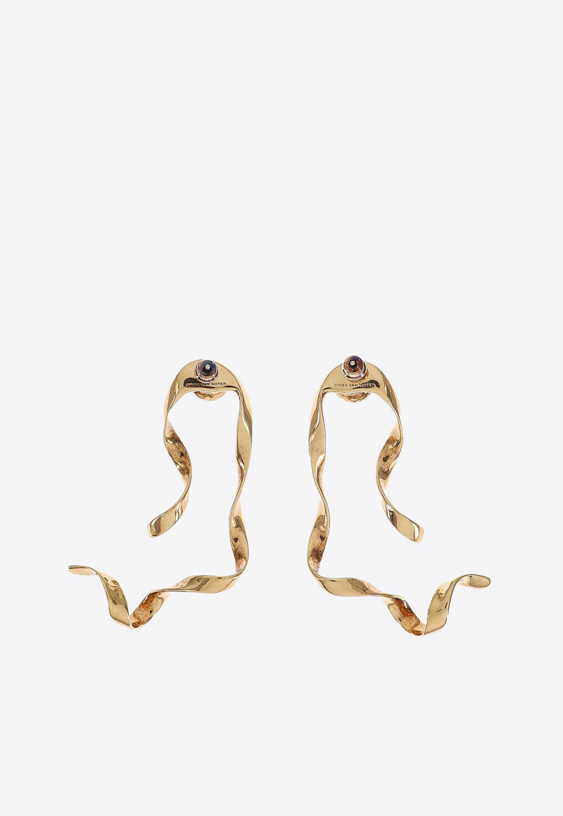 Faux-Pearl Wave Earrings