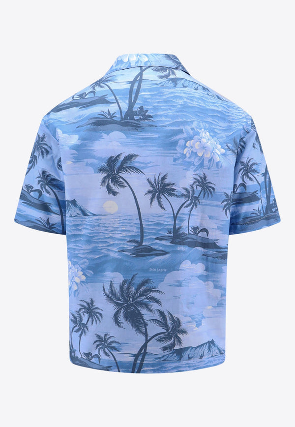 Sunset Print Short-Sleeved Shirt