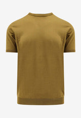 Ribbed Knit Wool T-shirt