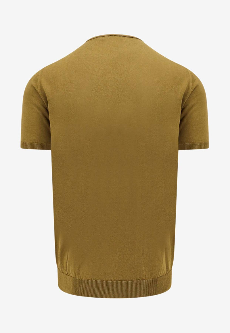 Ribbed Knit Wool T-shirt