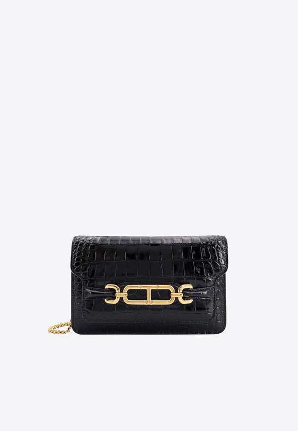 Small Whitney Croc-Embossed Leather Clutch