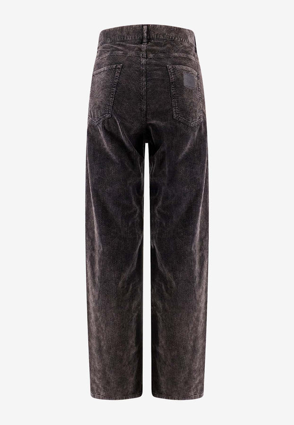 Straight-Leg Oversized Velvet Pants