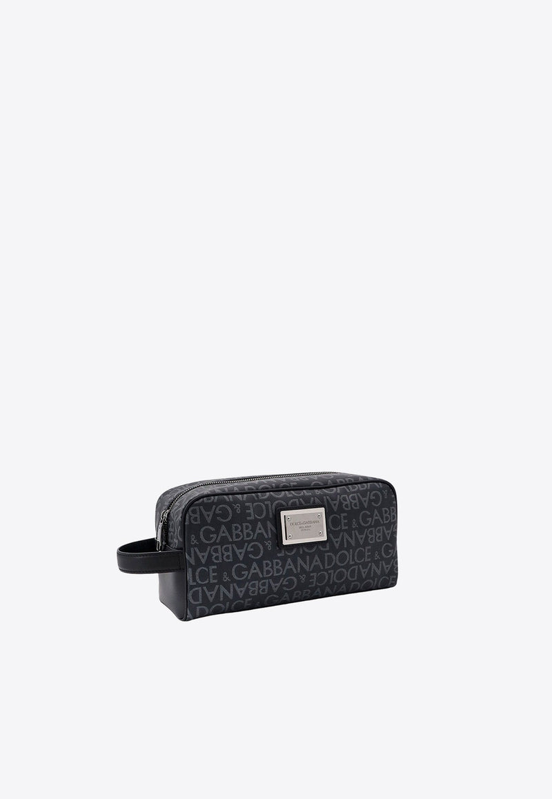 Coated Jacquard Toiletry Bag