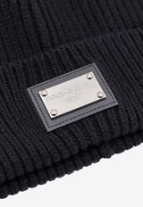 Logo Plaque Knitted Beanie