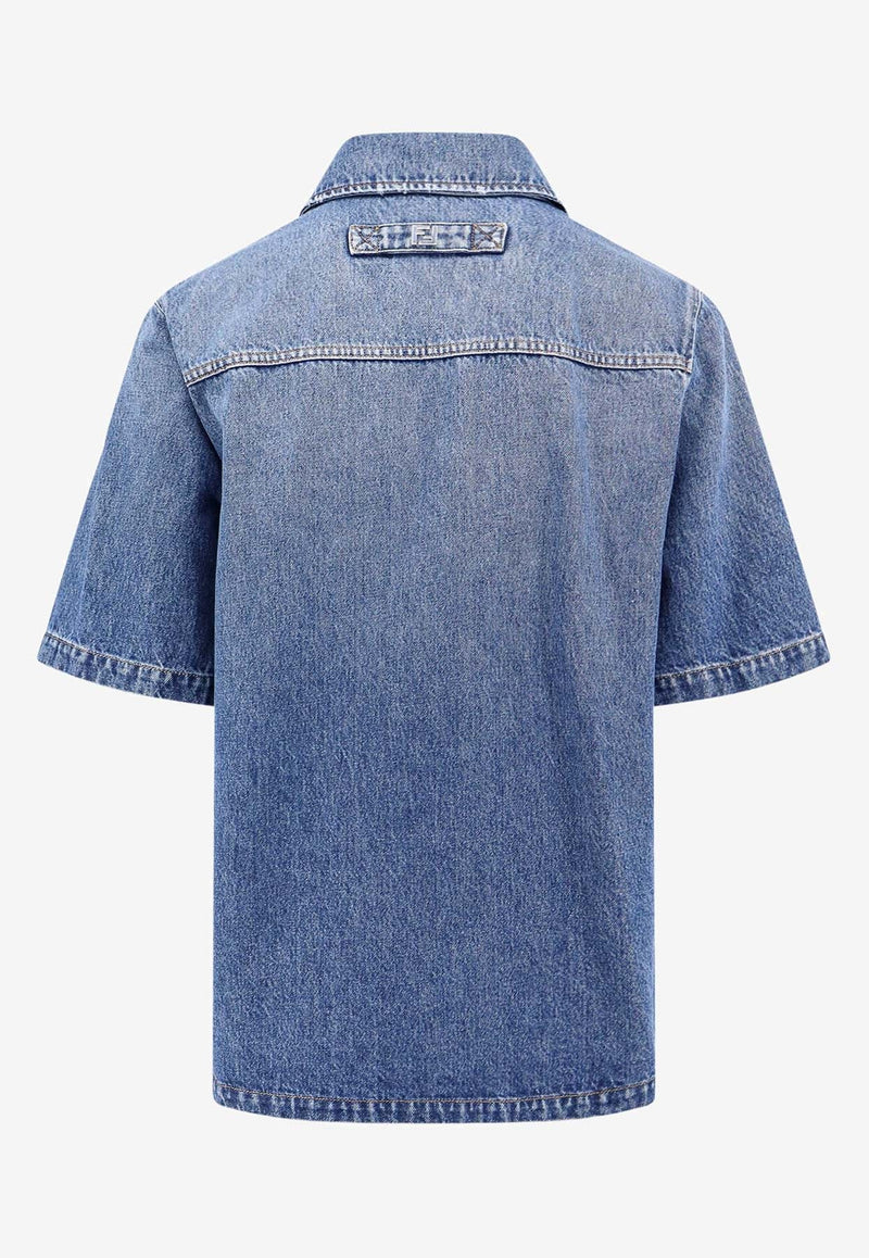 Short-Sleeved Denim Shirt