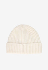 Star Patch Rib Knit Beanie