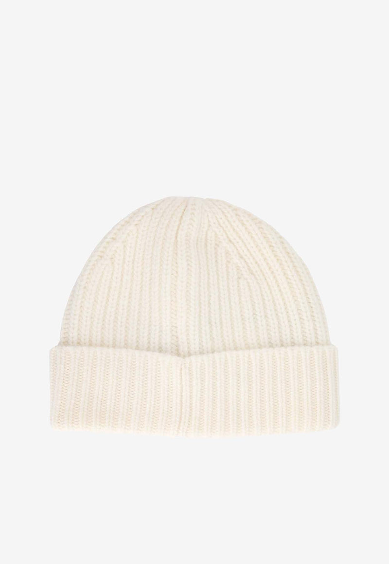 Star Patch Rib Knit Beanie