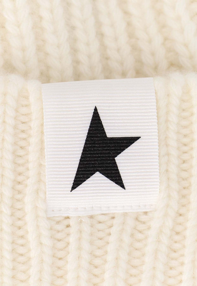 Star Patch Rib Knit Beanie