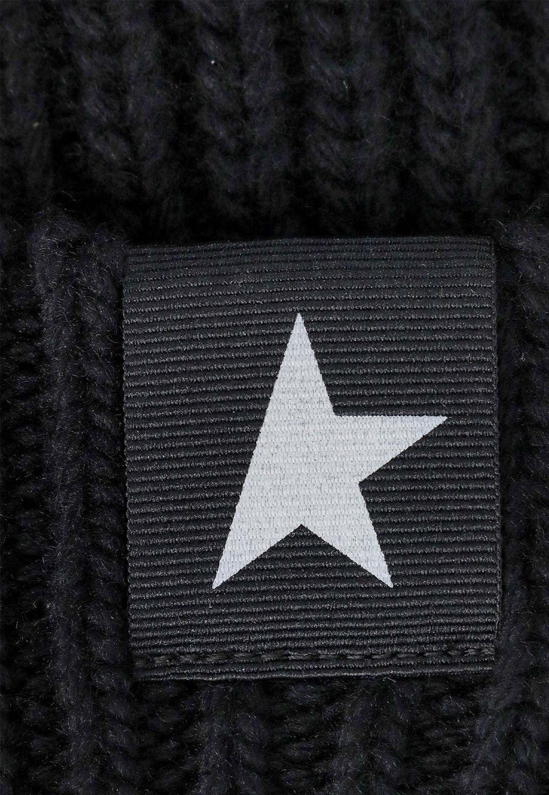 Star Patch Rib Knit Beanie