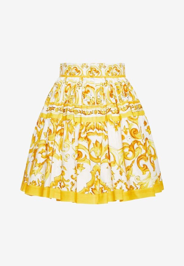 Majolica Print Mini Flared Skirt
