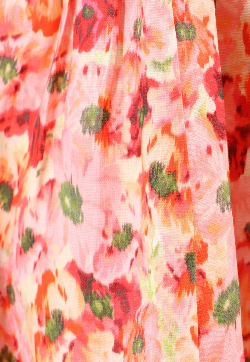 Lightburst Floral Print Mini Dress