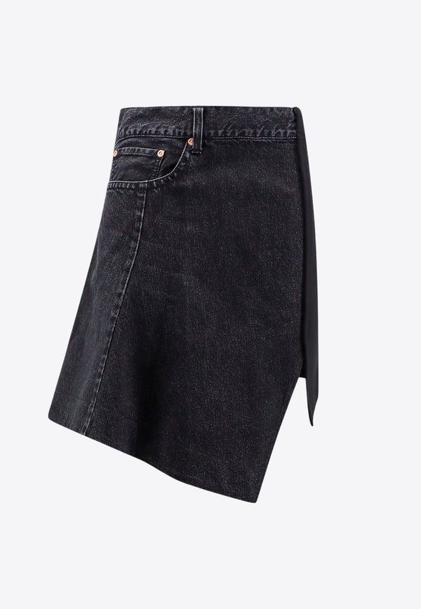 Asymmetrical Mini Denim Skirt