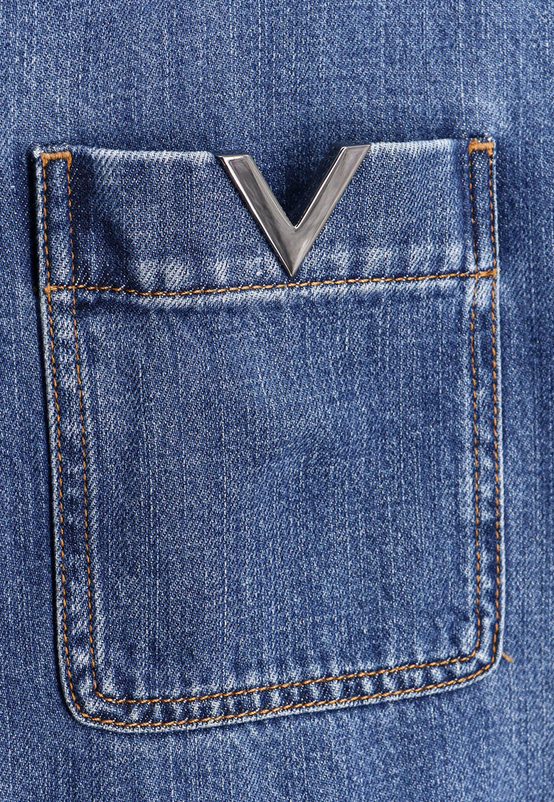 Iconic V Detail Denim Shirt