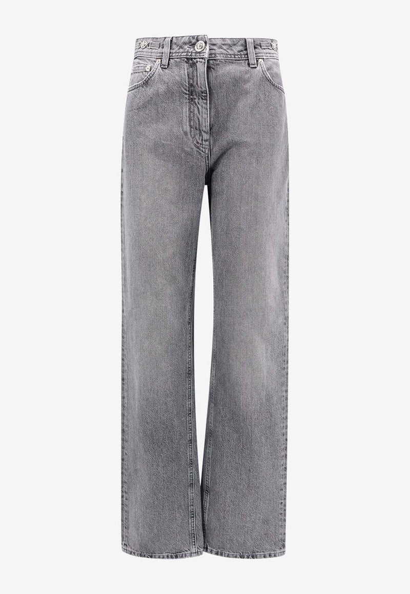 High-Waist Straight-Leg Jeans