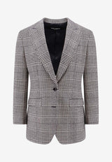 Single-Breasted Glen Plaid Jacket