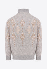 Geometric Pattern Wool-Blend Sweater