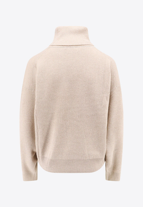 Turtleneck Knitted Wool Sweater