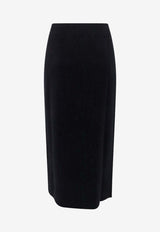 Ribbed Knit Midi Skirt