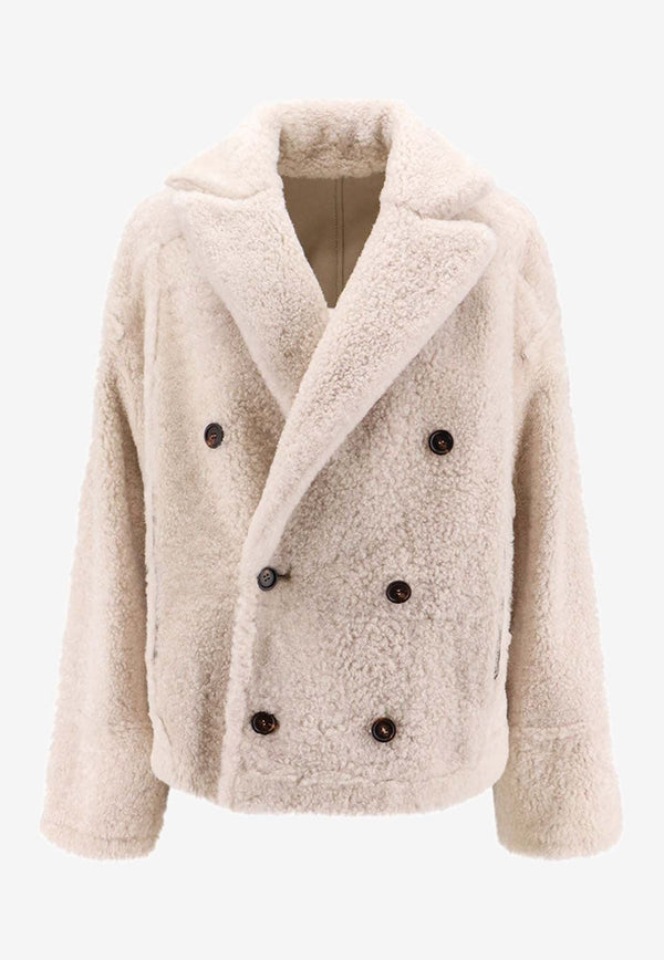 Reversible Double-Breasted Shearling Coat