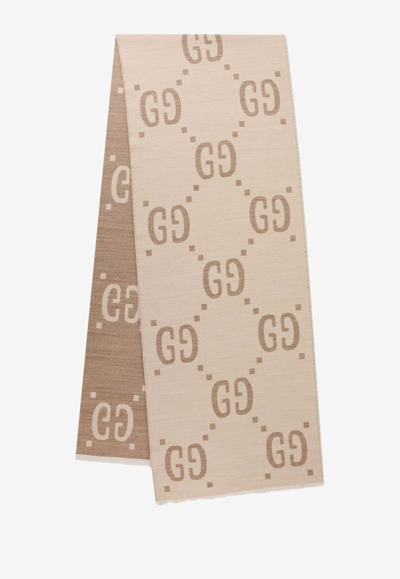 GG Jacquard Wool and Silk Scarf