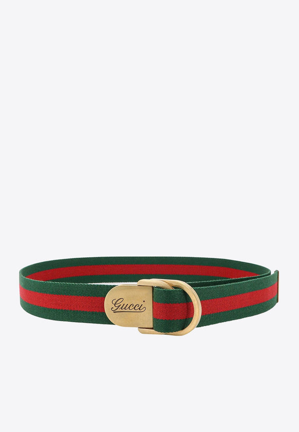 Web Wide Logo Buckle Belt