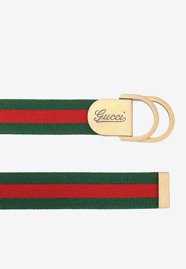 Web Wide Logo Buckle Belt