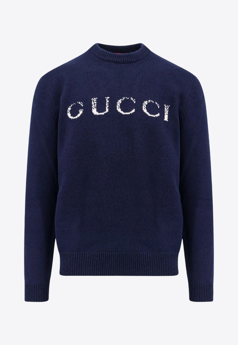 Embroidered Logo Wool Sweater