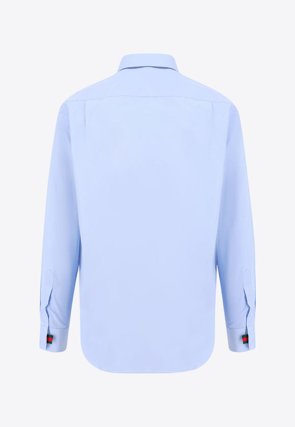 Embroidered Logo Long-Sleeved Shirt