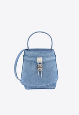 Shark Lock Denim Bucket Bag