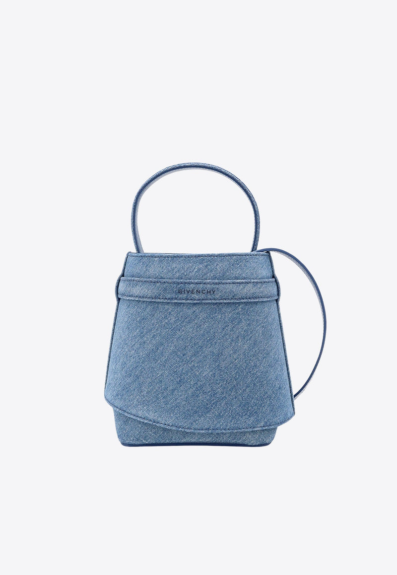 Shark Lock Denim Bucket Bag