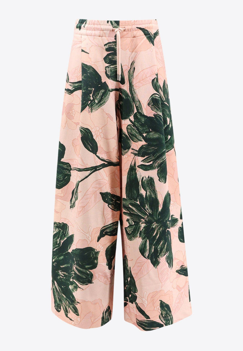 Floral Print Wide-Leg Pants