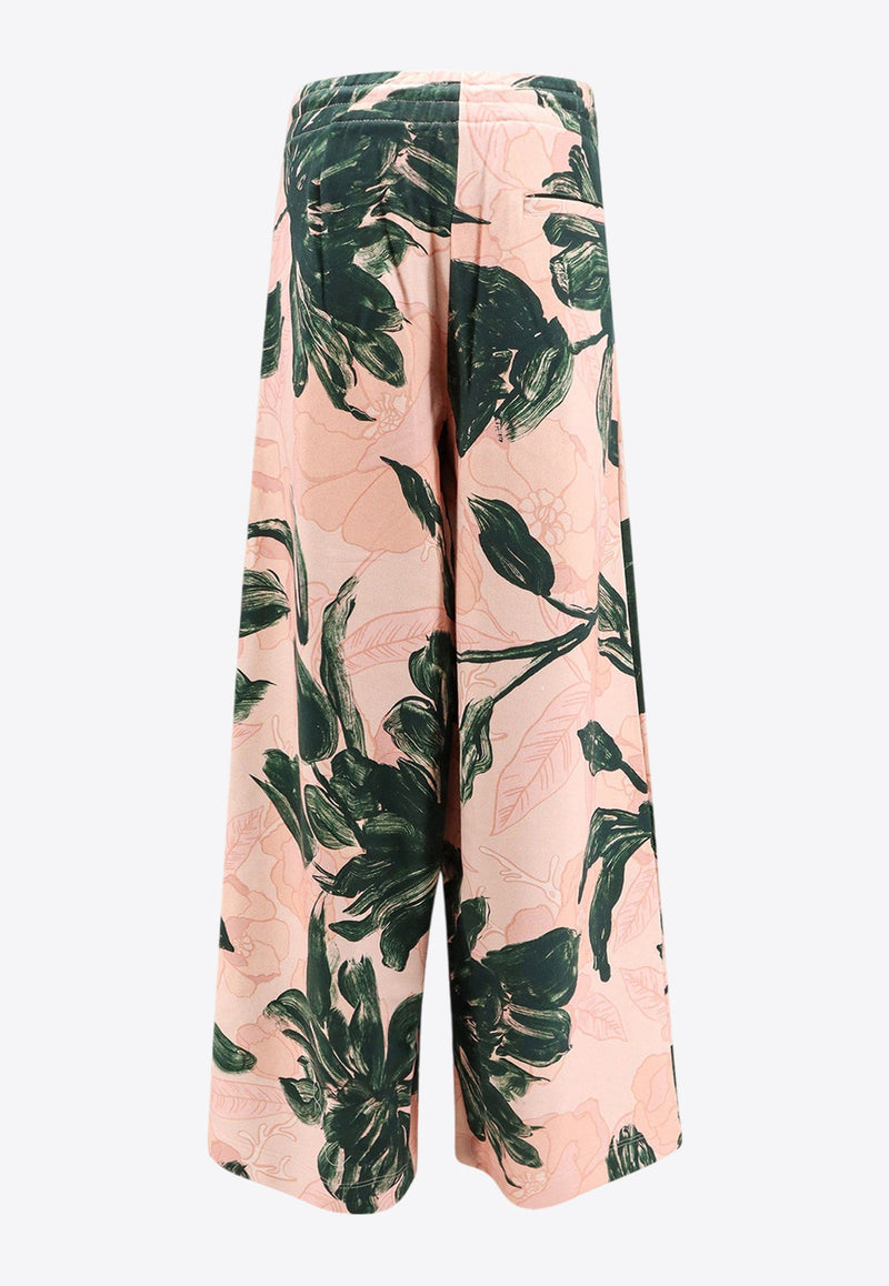 Floral Print Wide-Leg Pants