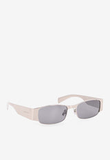 Logo Engraved Rectangular Sunglasses