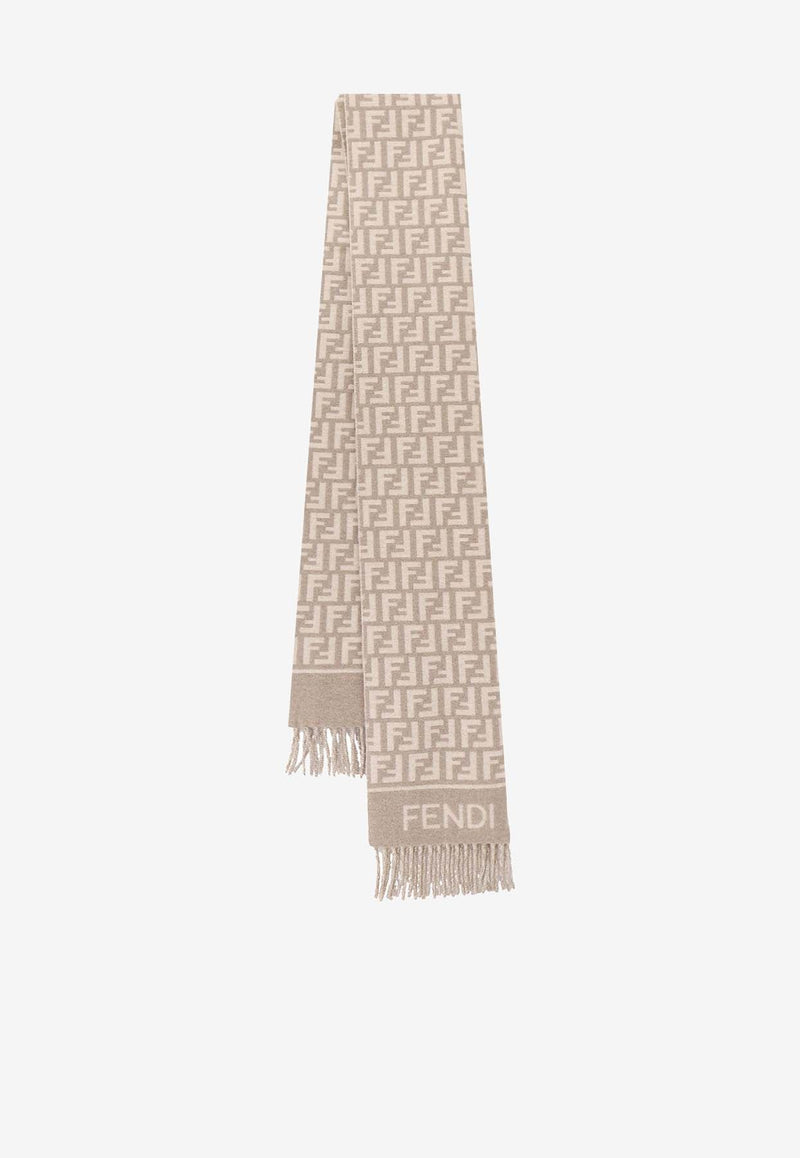 FF Logo Wool and Cashmere Scarf