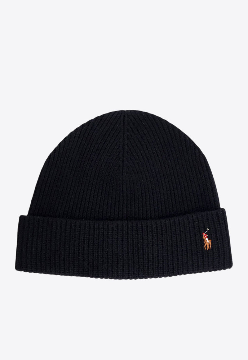 Logo Embroidered Wool Beanie