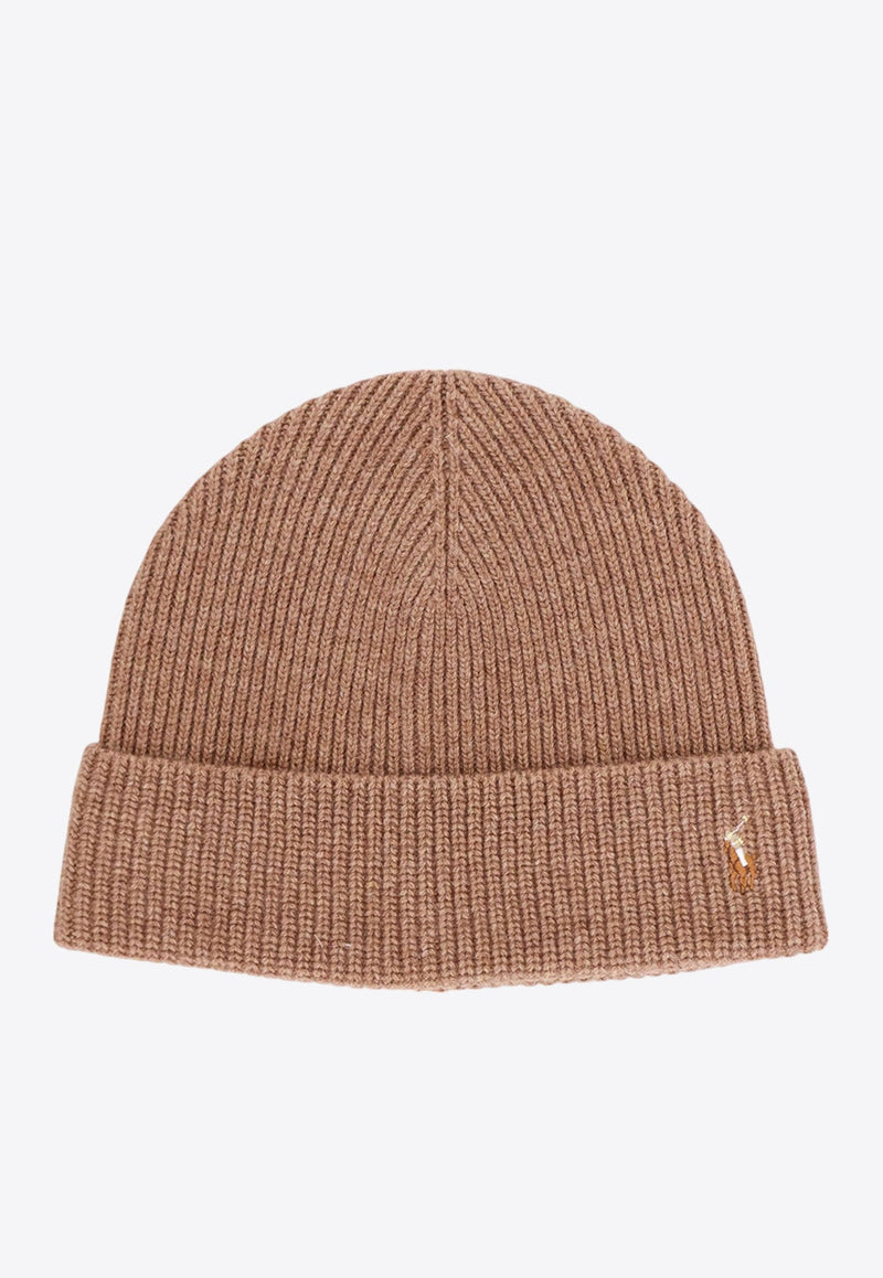 Logo Embroidered Wool Beanie