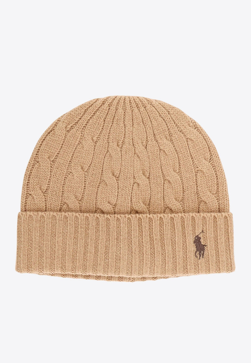 Logo Embroidered Wool Beanie