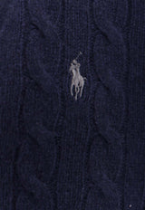 Logo Embroidered Wool Cardigan